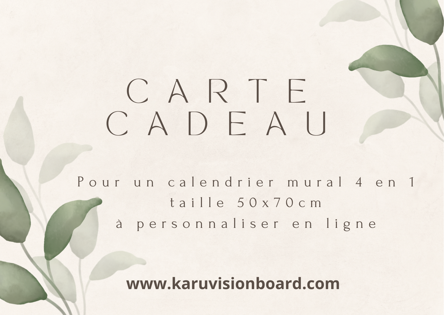 Carte cadeau dématérialisée - Calendrier 4 en 1 avec 7 ou 14 photos vision board
