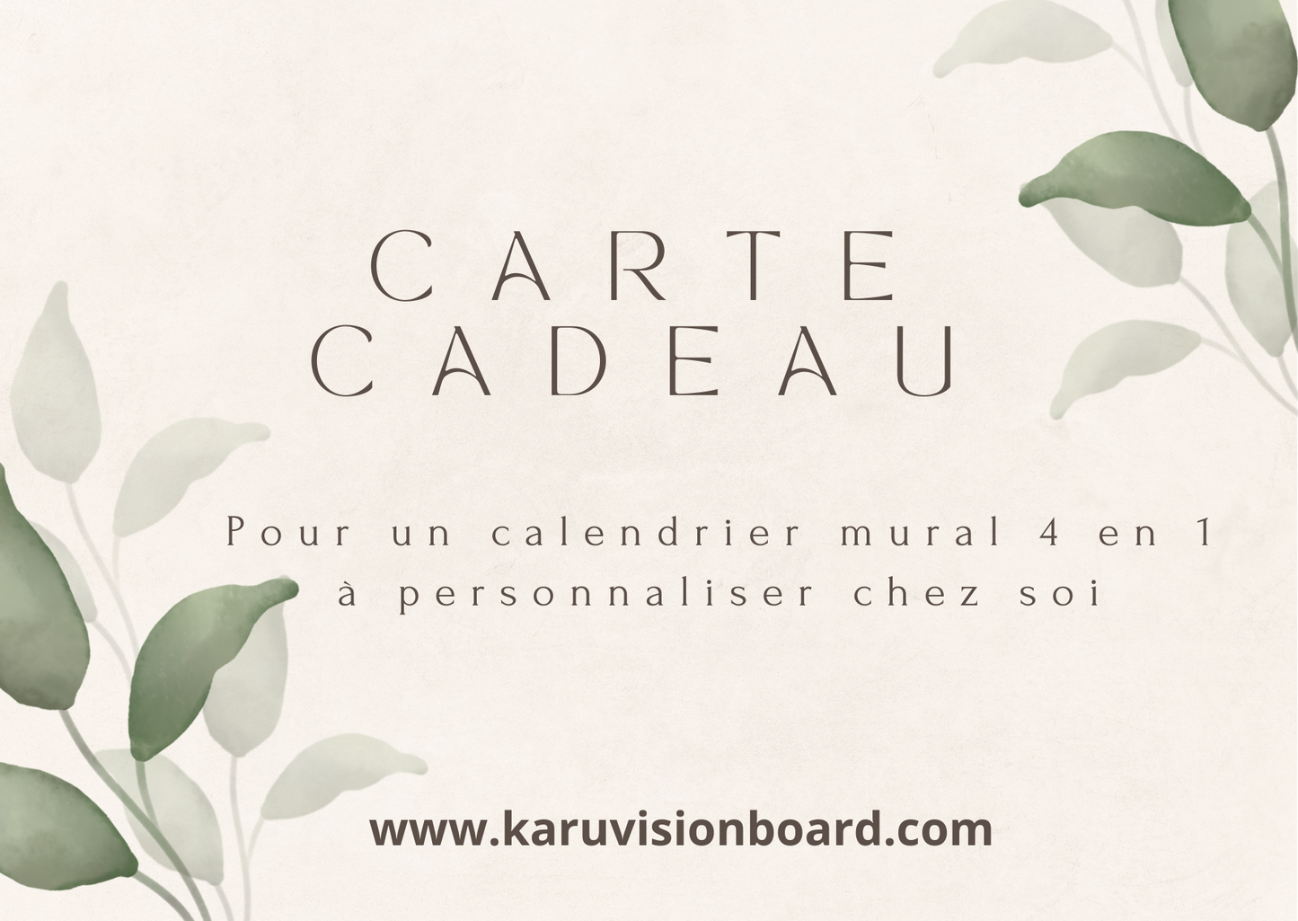 Carte cadeau dématérialisée - Calendrier mural 4 en 1 à personnaliser chez soi