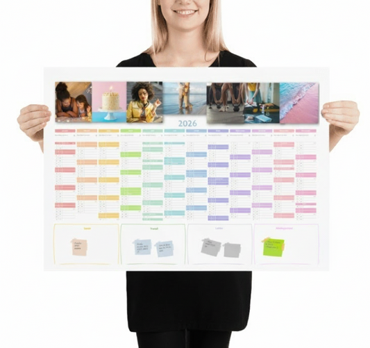 Calendrier 4 en 1 - Pastel avec ajout de vos photos vision board en ligne