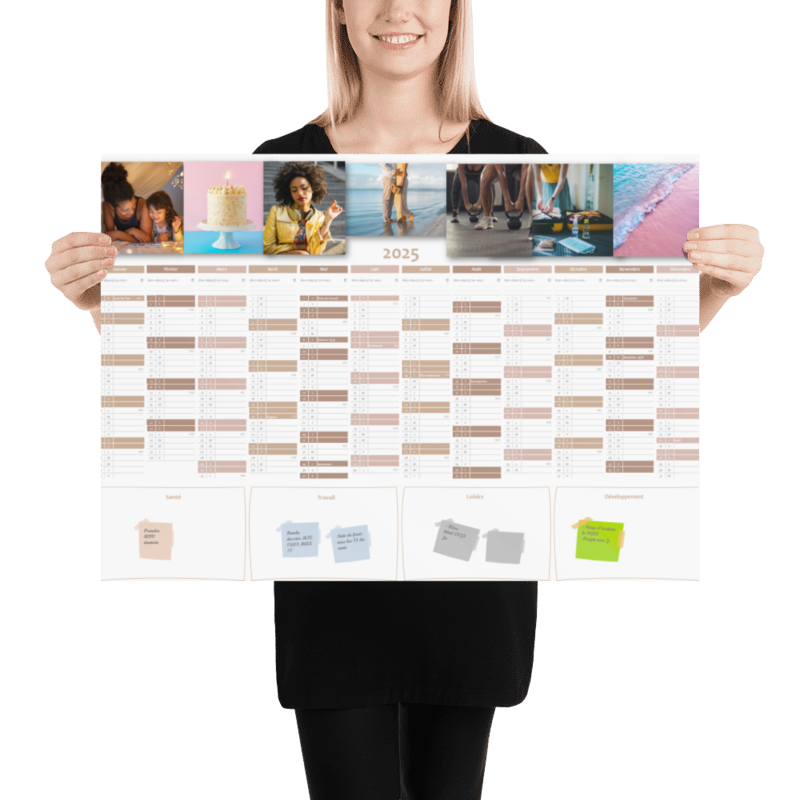 Calendrier 4 en 1 - Nude avec ajout de vos photos vision board en ligne