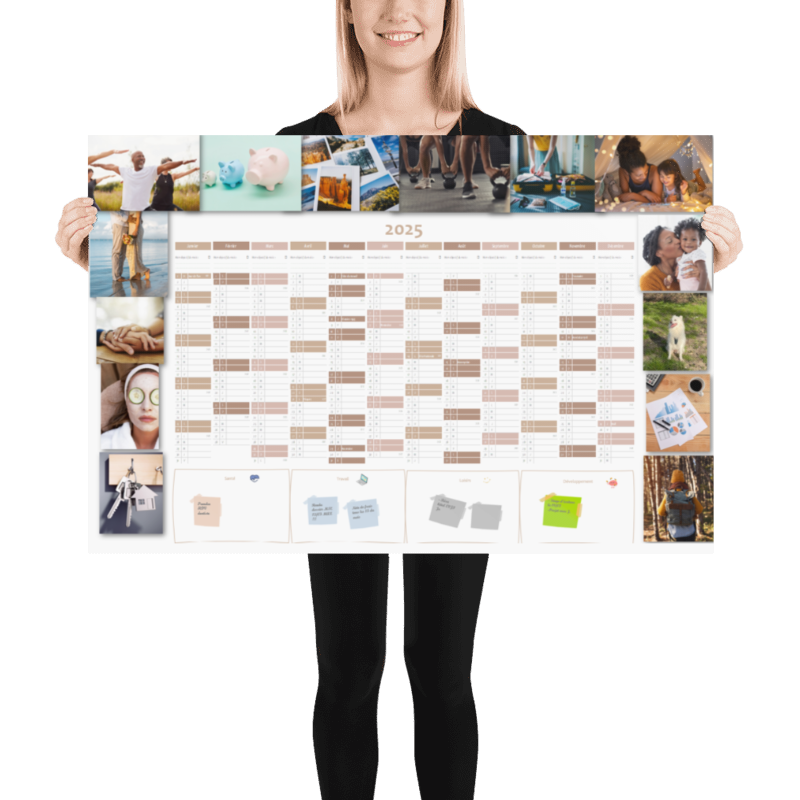 Calendrier 4 en 1 - Nude avec ajout de vos photos vision board en ligne