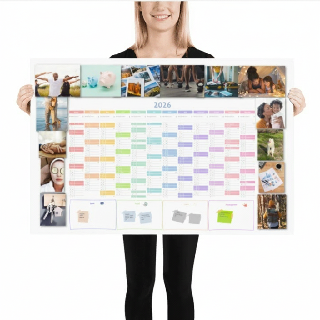 Carte cadeau dématérialisée - Calendrier mural 4 en 1 à personnaliser chez soi