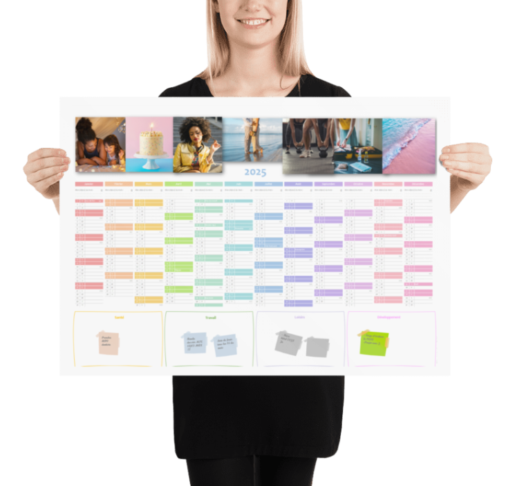 Calendrier 4 en 1 - Pastel avec ajout de vos photos vision board en ligne